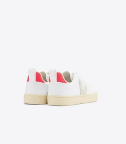 Kids VEJA V-10 LACES CWL WHITE PIERRE ROSE FLUO