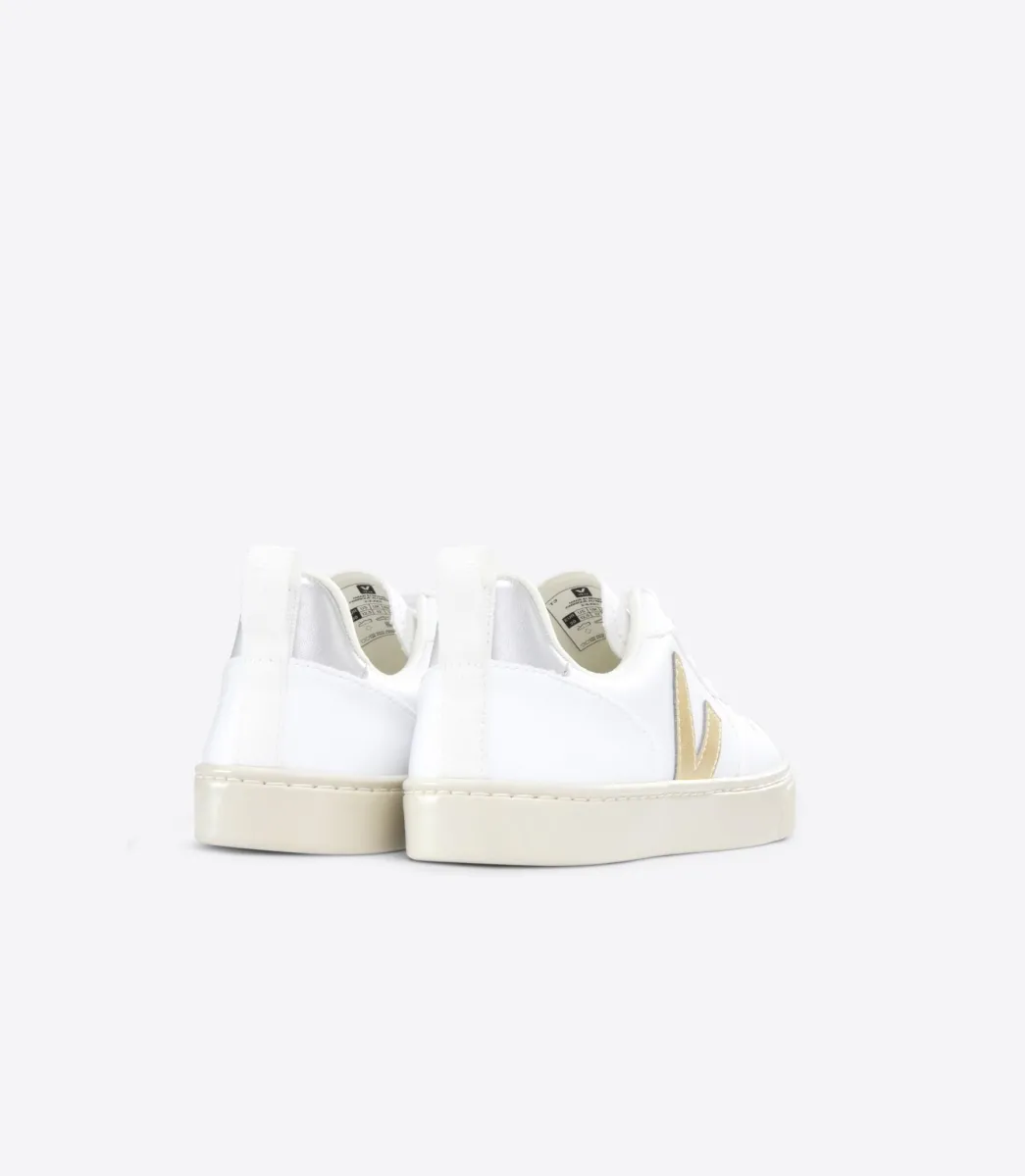 Kids VEJA V-10 LACES CWL WHITE PLATINE SILVER