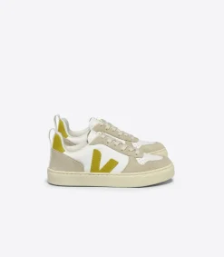 Kids VEJA V-10 LACES WHITE LIQUOR ALMOND