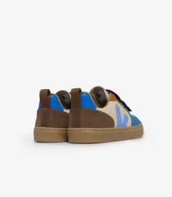 Kids VEJA V-10 LEATHER CREMA MULTICO AQUA