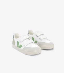 Kids VEJA V-12 LEATHER EXTRA WHITE MULTICO CLAY