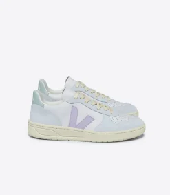 Women VEJA V-10 LEATHER GRAVEL PARME MENTHOL