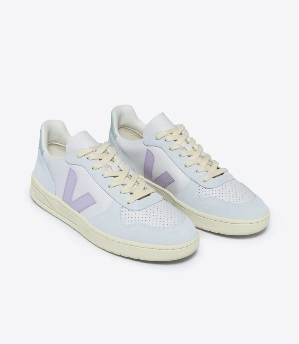 Women VEJA V-10 LEATHER GRAVEL PARME MENTHOL