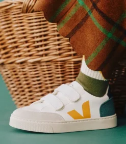 Kids VEJA V-12 LEATHER MULTICO BRITTANY