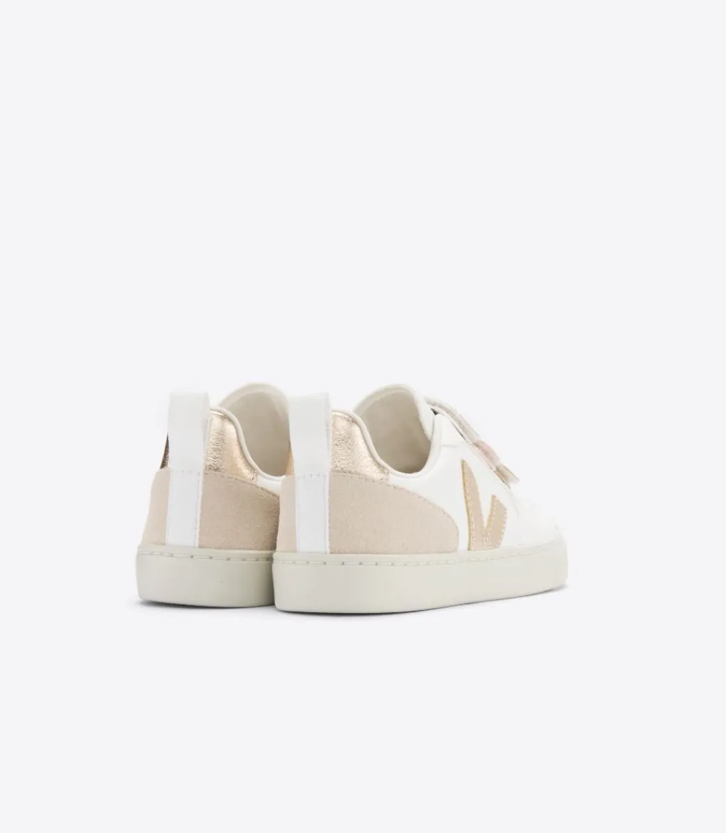 Kids VEJA V-10 LEATHER MULTICO WHITE SHINY