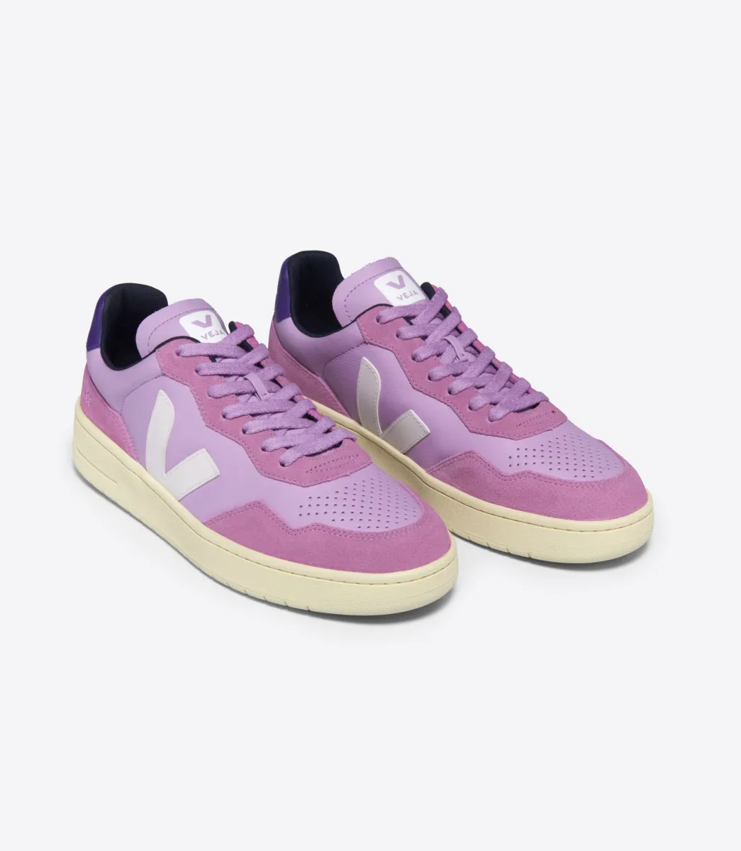 Women VEJA V-90 LEATHER ORCHID WHITE