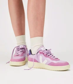 Women VEJA V-90 LEATHER ORCHID WHITE