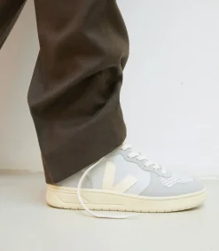 Women VEJA V-15 LEATHER PEARL CASHEW
