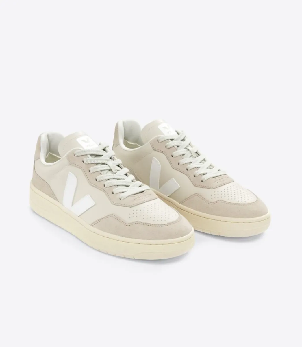 Women VEJA V-90 LEATHER PIERRE WHITE