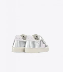 Kids VEJA V-12 LEATHER SILVER LASSI