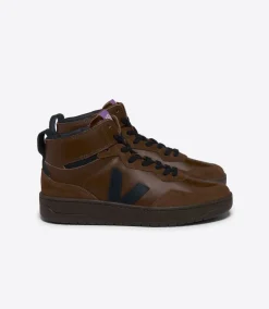 Women VEJA V-95 LEATHER WALNUT BLACK