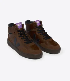 Women VEJA V-95 LEATHER WALNUT BLACK
