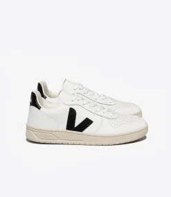VEJA V-10 LEATHER WHITE BLACK