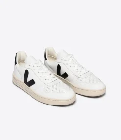 VEJA V-10 LEATHER WHITE BLACK