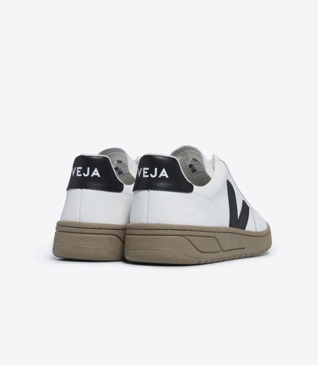 Women VEJA V-12 LEATHER WHITE BLACK DUNE