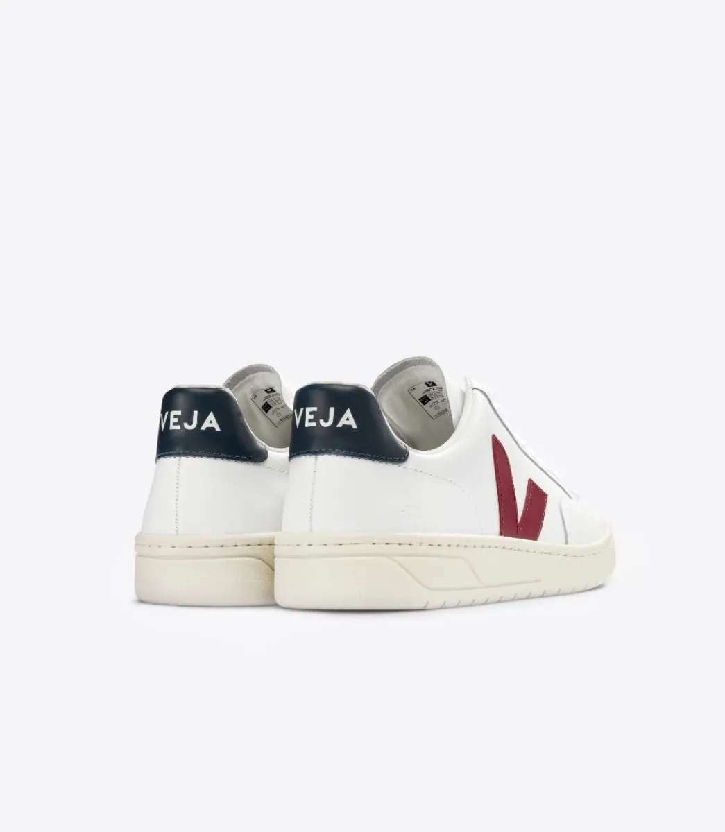 Women VEJA V-12 LEATHER WHITE MARSALA NAUTICO