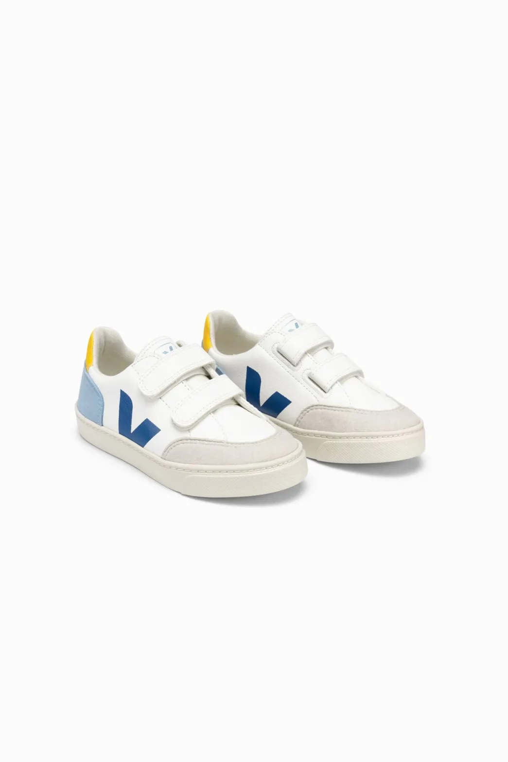 Kids VEJA V-12 LEATHER WHITE MULTICO
