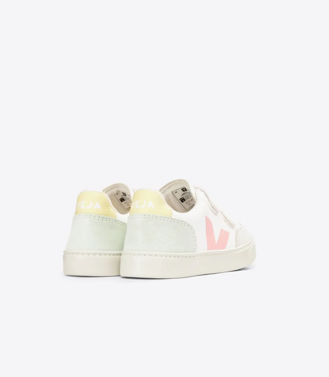 Kids VEJA V-12 LEATHER WHITE MULTICO JADE