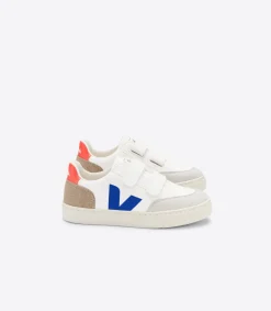 Kids VEJA V-12 LEATHER WHITE MULTICO MIEL