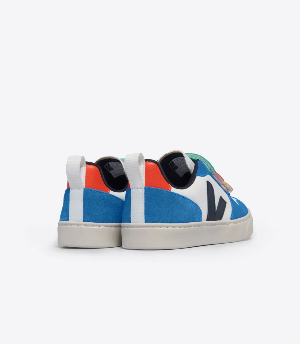 Kids VEJA V-10 LEATHER WHITE MULTICO NAUTICO