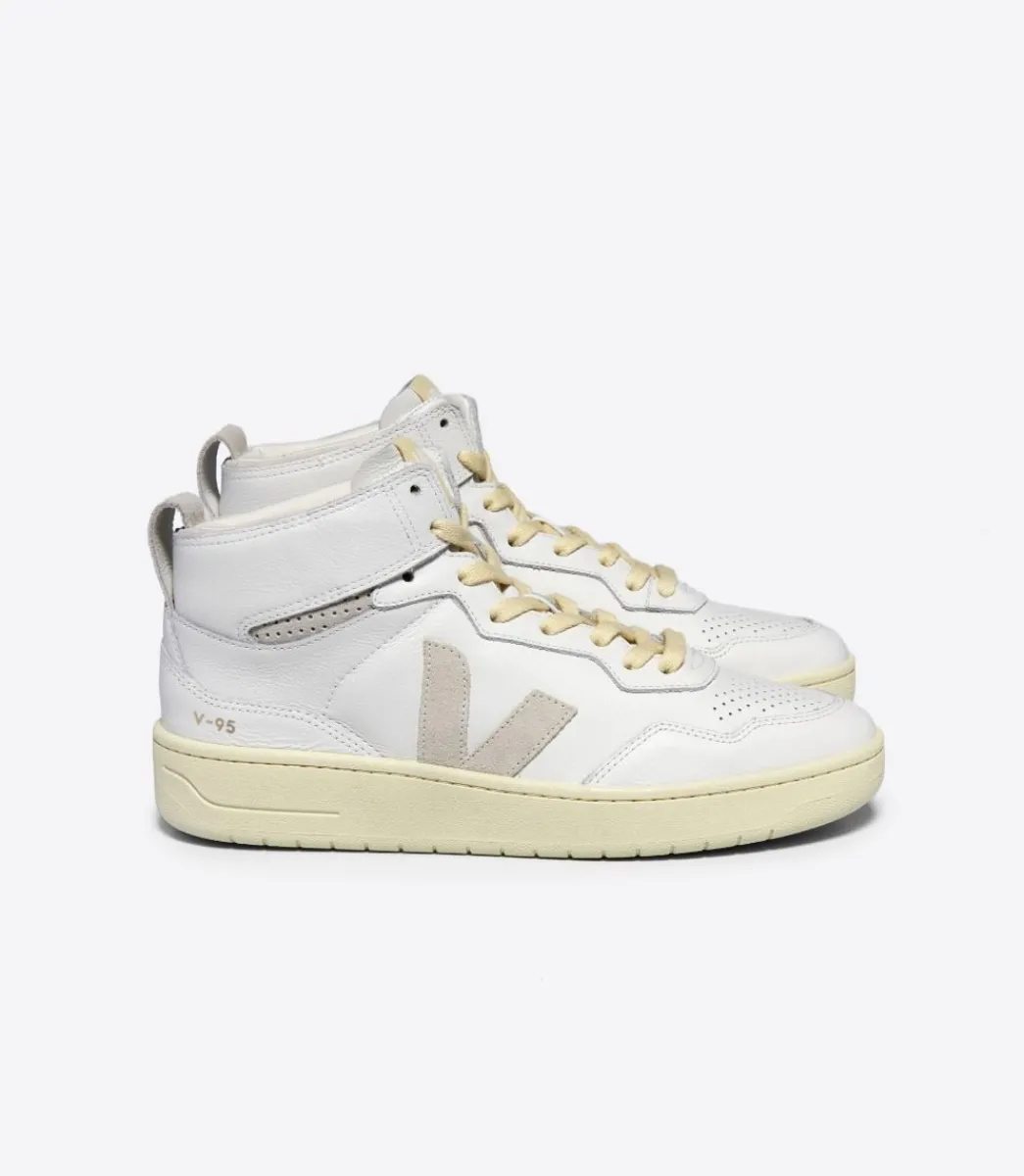 Women VEJA V-95 LEATHER WHITE NATURAL