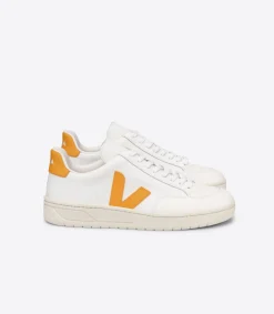 Women VEJA V-12 LEATHER WHITE OURO