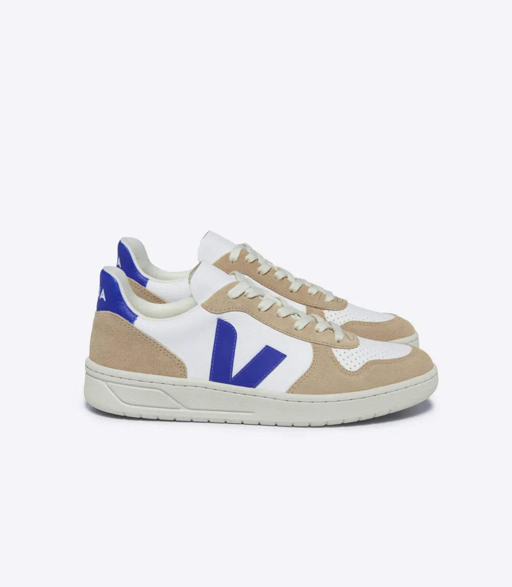 Women VEJA V-10 LEATHER WHITE PAROS SAHARA