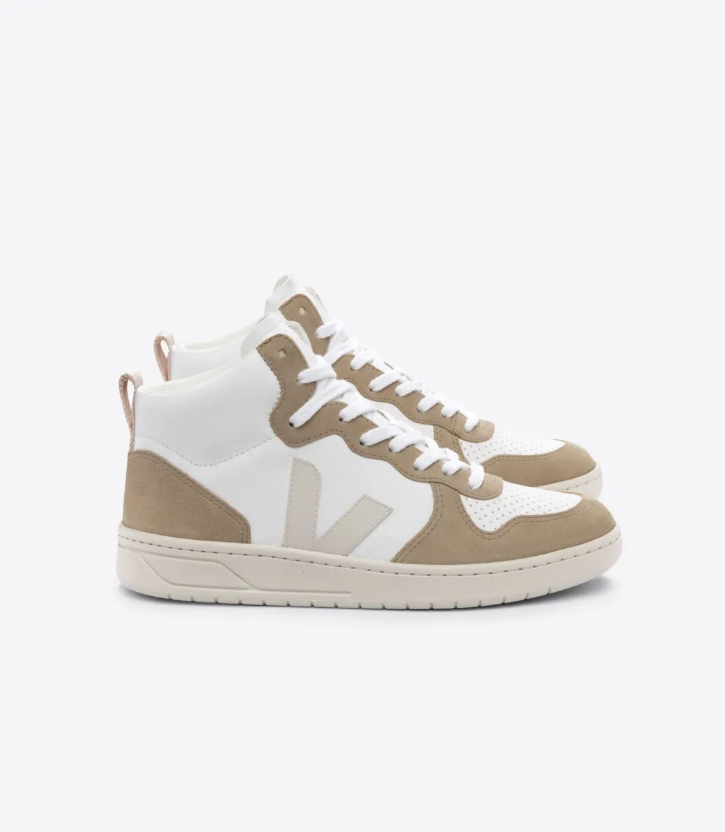 Women VEJA V-15 LEATHER WHITE PIERRE SAHARA