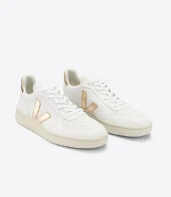 Women VEJA V-10 LEATHER WHITE PLATINE