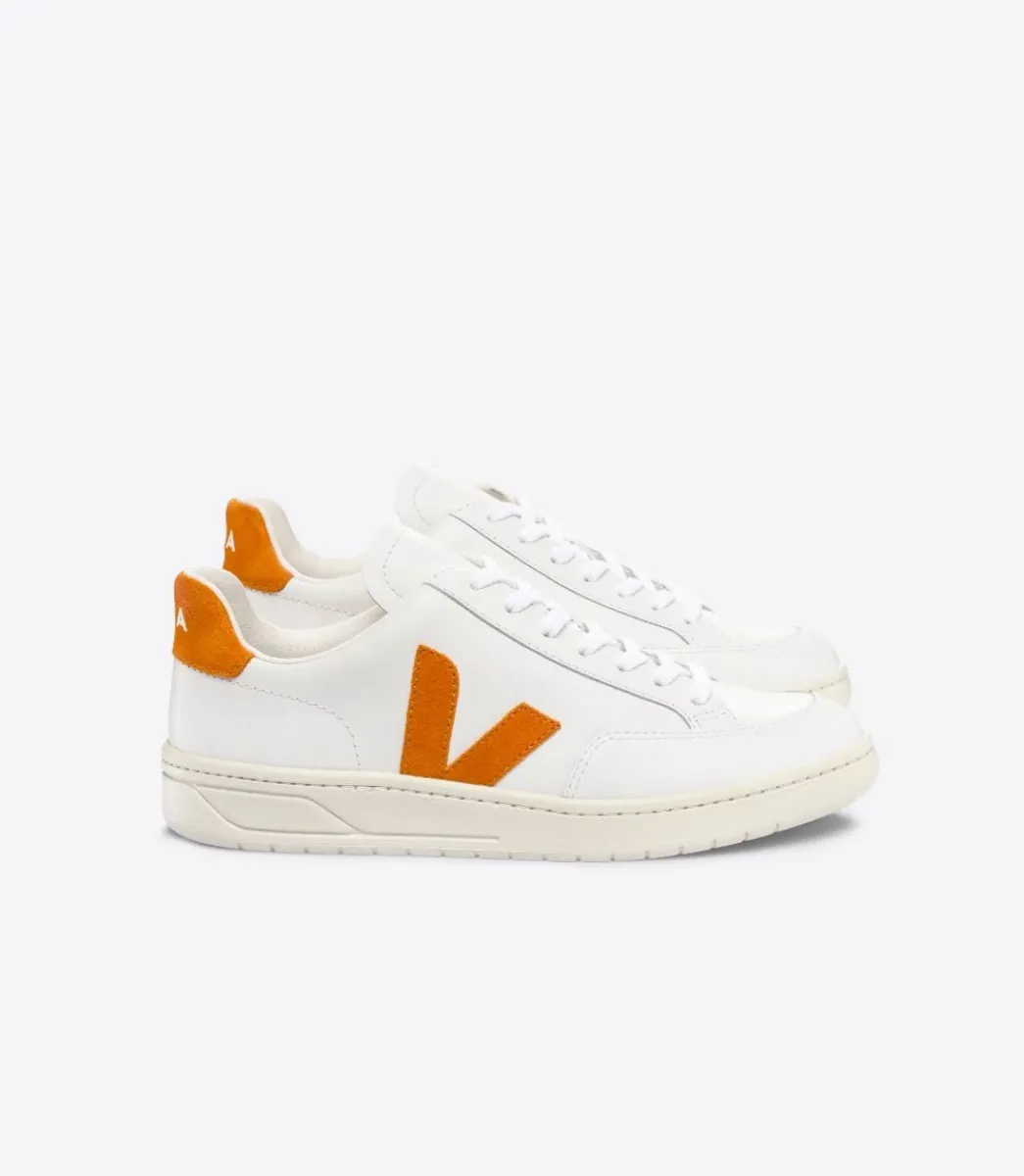 Women VEJA V-12 LEATHER WHITE PUMPKIN