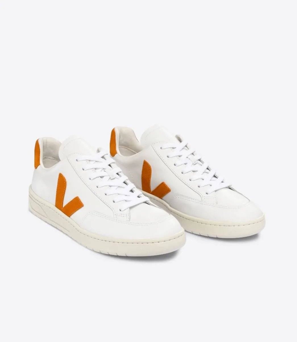Women VEJA V-12 LEATHER WHITE PUMPKIN