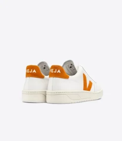 Women VEJA V-12 LEATHER WHITE PUMPKIN