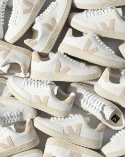 Women VEJA V-12 LEATHER WHITE SABLE