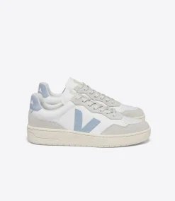 Women VEJA V-90 LEATHER WHITE STEEL