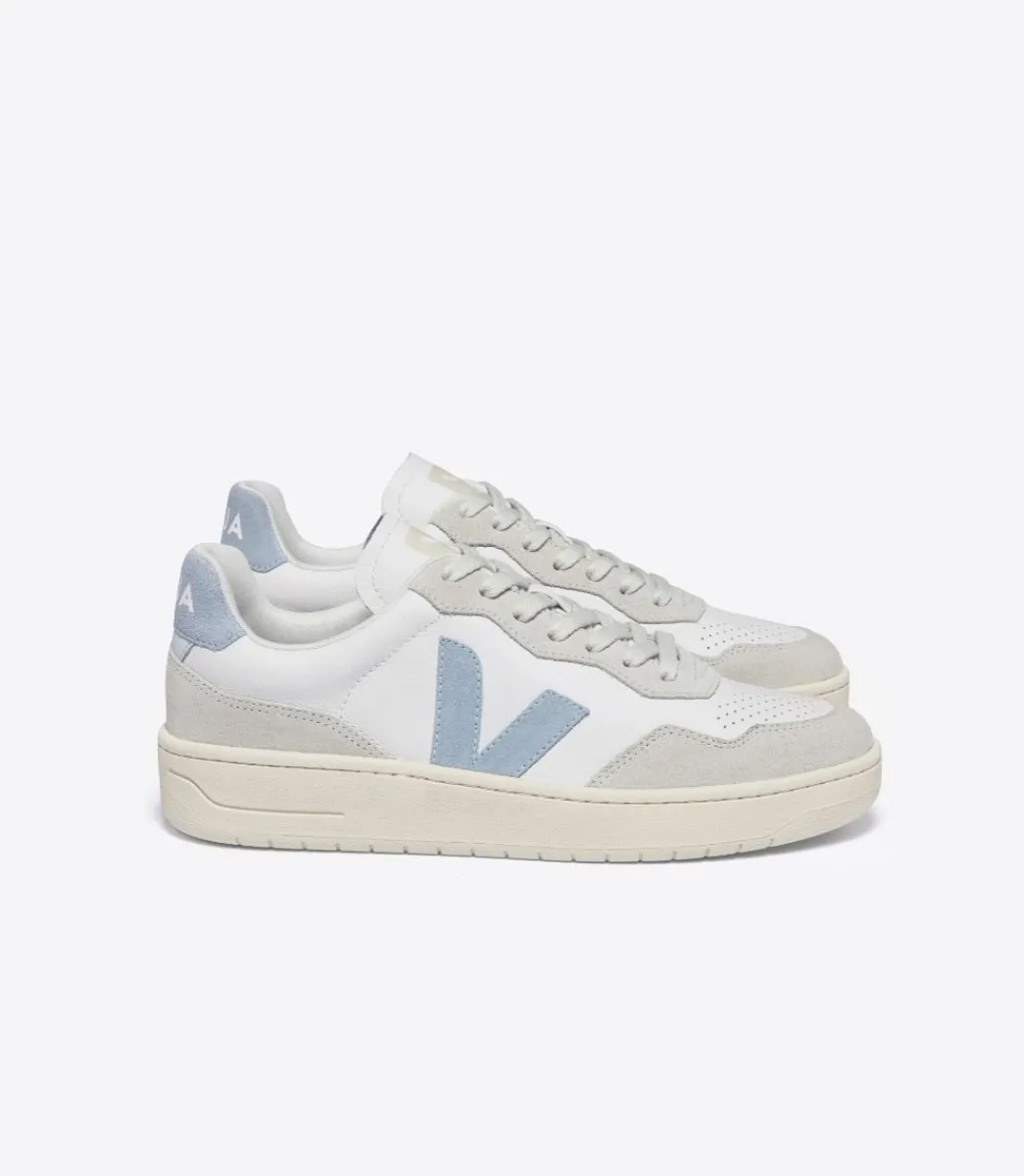Women VEJA V-90 LEATHER WHITE STEEL