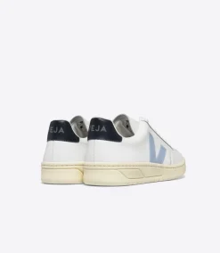 Women VEJA V-12 LEATHER WHITE STEEL NAUTICO