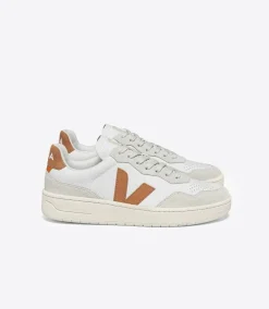 Women VEJA V-90 LEATHER WHITE UMBER