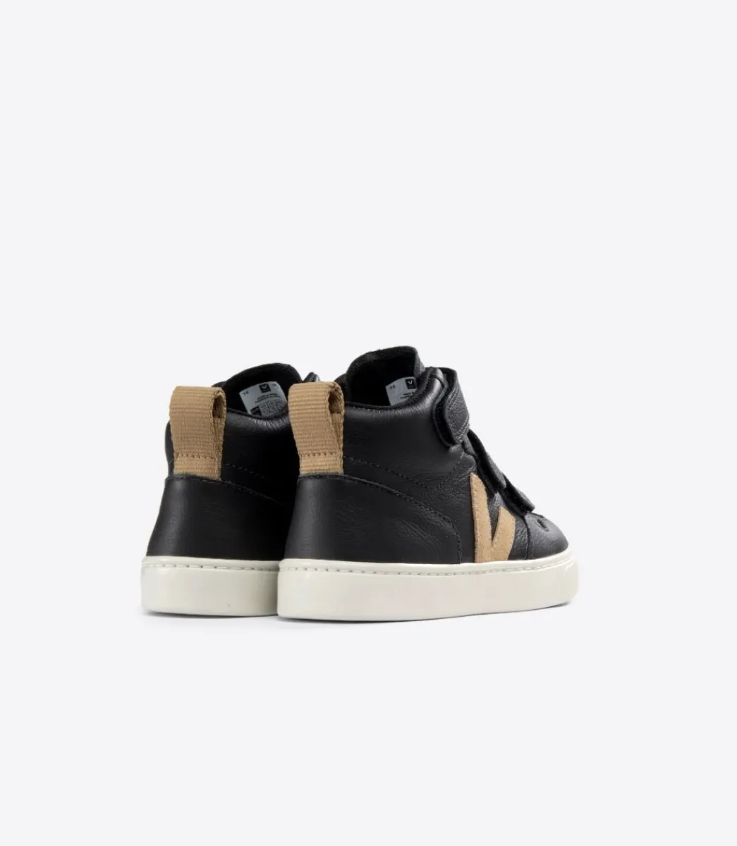 Kids VEJA V-10 MID LEATHER BLACK DUNE