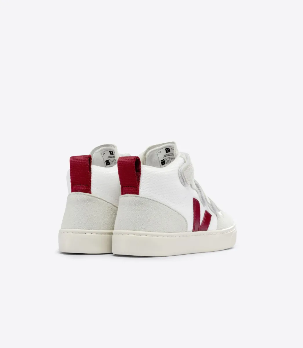 Kids VEJA V-10 MID B-MESH WHITE MARSALA
