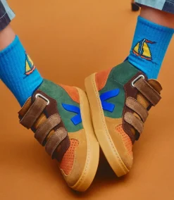 Kids VEJA V-10 MID SUEDE MULTICO MUD PAROS