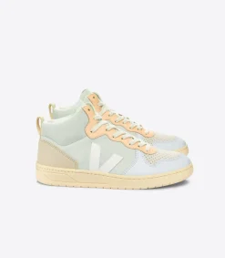 Women VEJA V-15 SUEDE JADE WHITE MULTICO