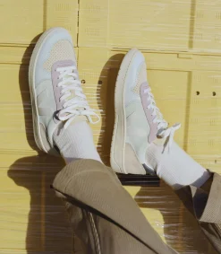 Women VEJA V-10 SUEDE JADE WHITE MULTICO