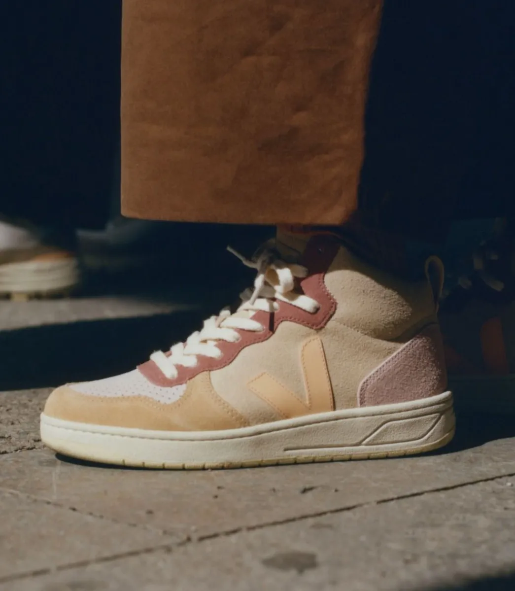 Women VEJA V-15 SUEDE MULTICO PEACH