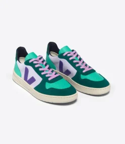 Women VEJA V-10 SUEDE MULTICO SWAN PURPLE PIERRE