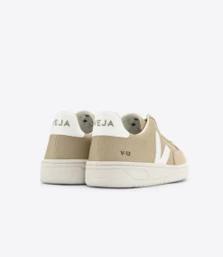 VEJA V-12 VEGAN ALVEOMESH DUNE WHITE