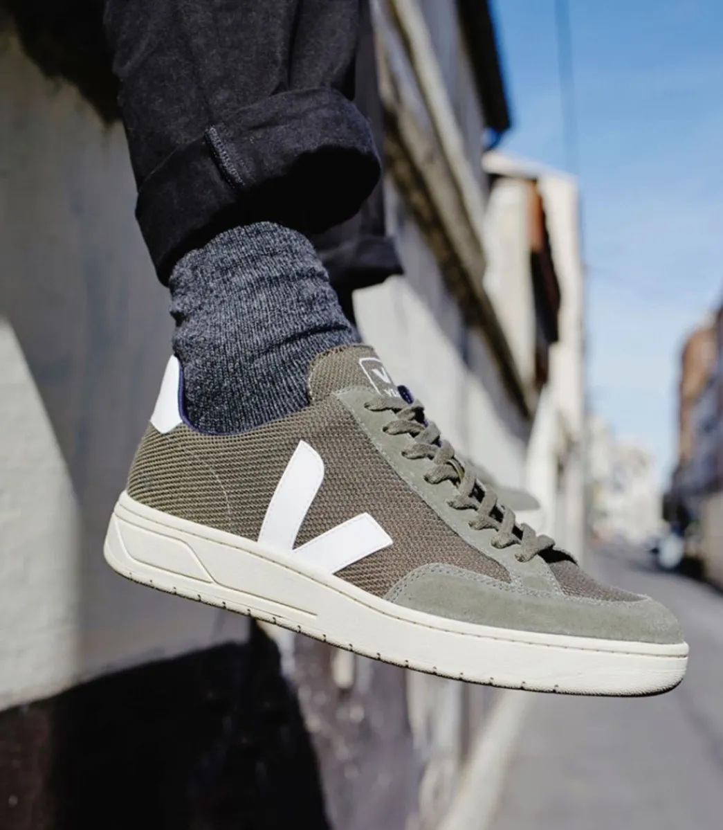 Women VEJA V-12 VEGAN B-MESH OLIVE WHITE
