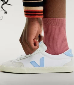 Women VEJA VOLLEY CANVAS WHITE AQUA