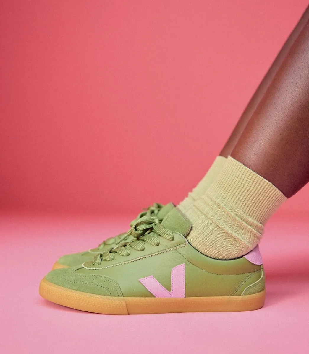 Women VEJA VOLLEY LEATHER X MAKE MY LEMONADE KIWI ORCHID
