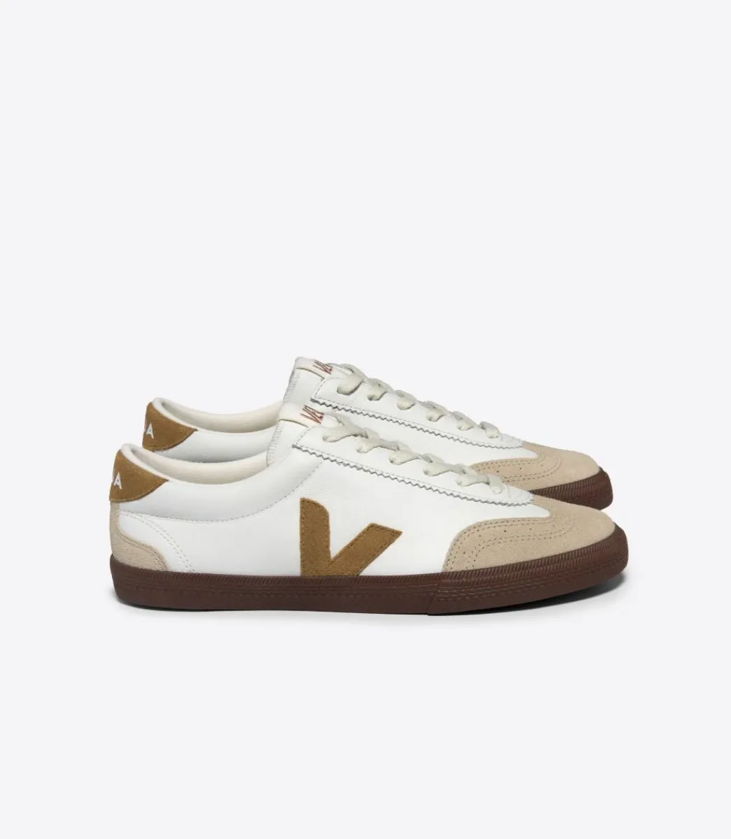 VEJA VOLLEY LEATHER WHITE TENT BARK