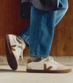 VEJA VOLLEY LEATHER WHITE TENT BARK